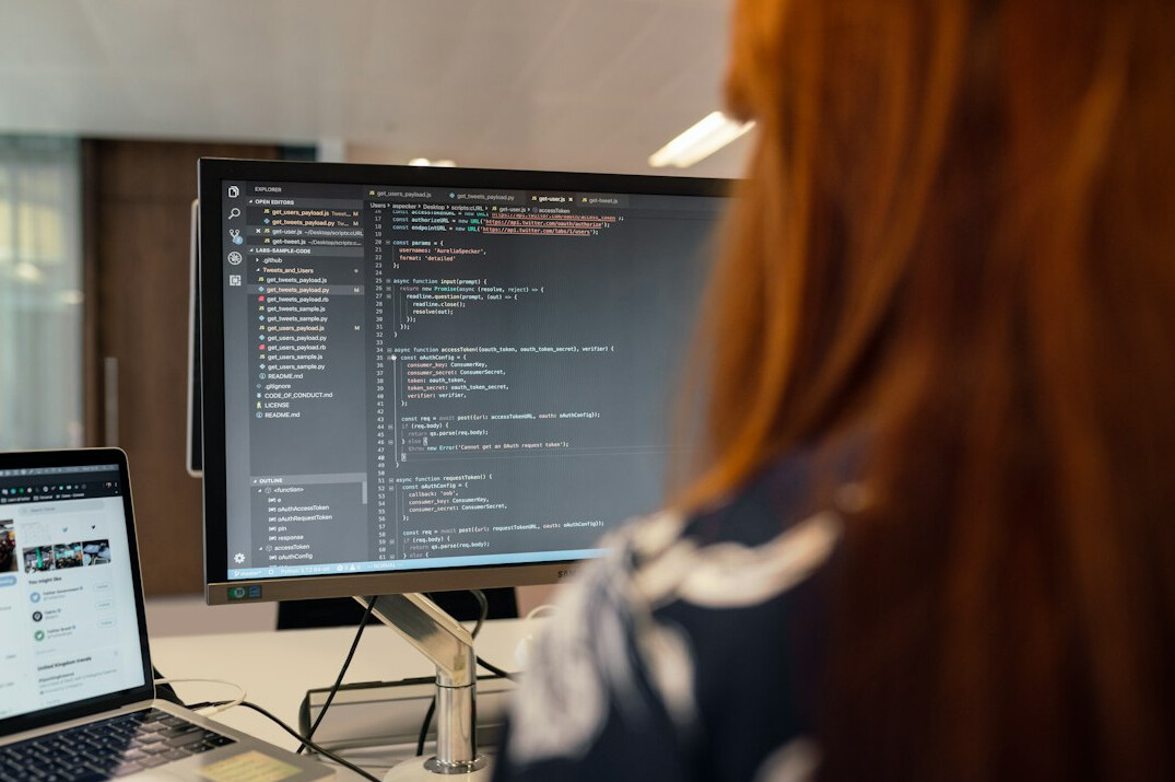 woman learning coding