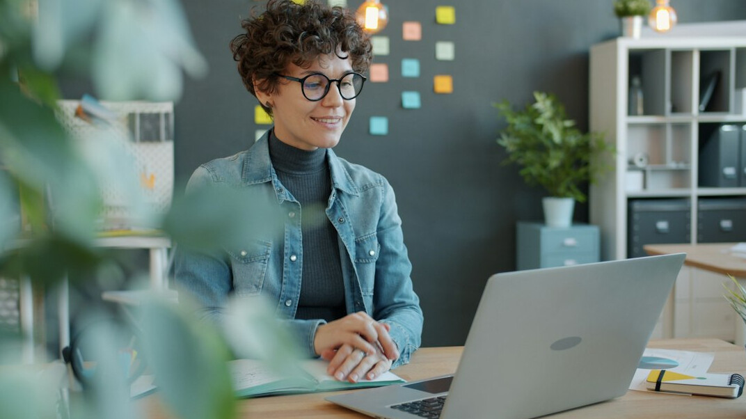 person exploring online courses